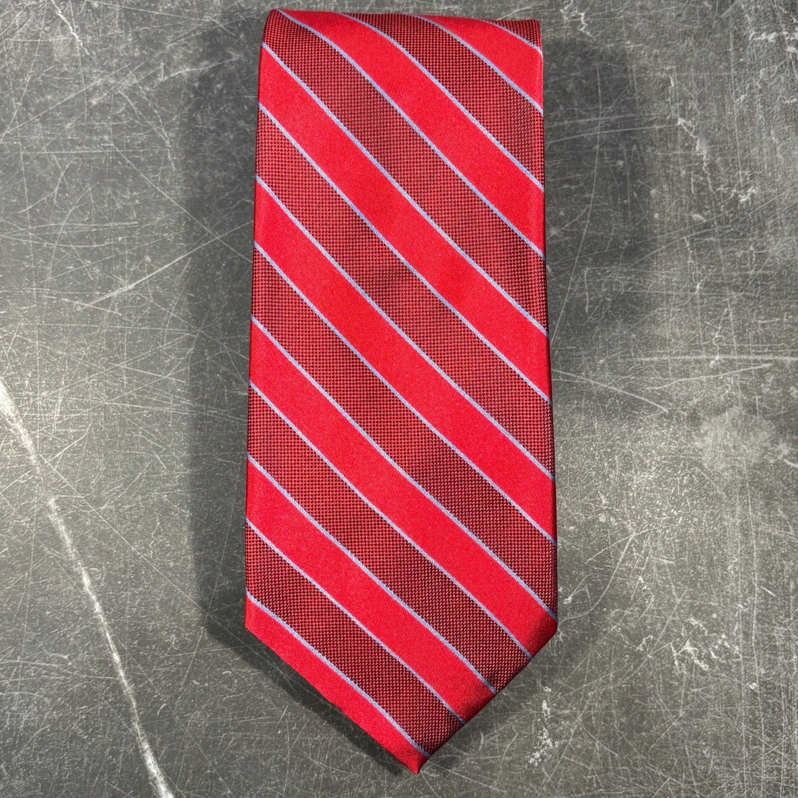 Mens Brooks Brothers Tie  Size Os  Red Striped 346 Pure Silk Woven In Italy